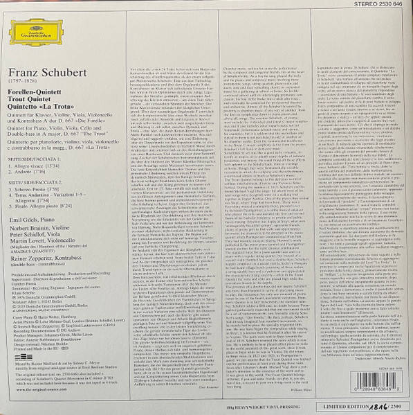 Franz Schubert – Quintett Für Klavier, Violine, Viola, Violoncello Und Kontrabass A-dur D. 667 Die Forelle